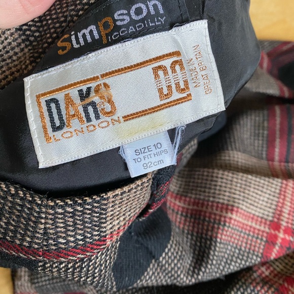 Daks London Simpson Piccadilly Vintage Plaid Wool Tartan Skirt Size 10 - Picture 5 of 7
